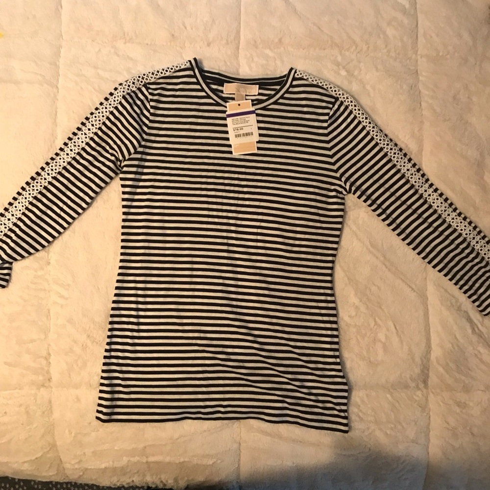 NWT Michael Kors Black/White Shirt Size: XS